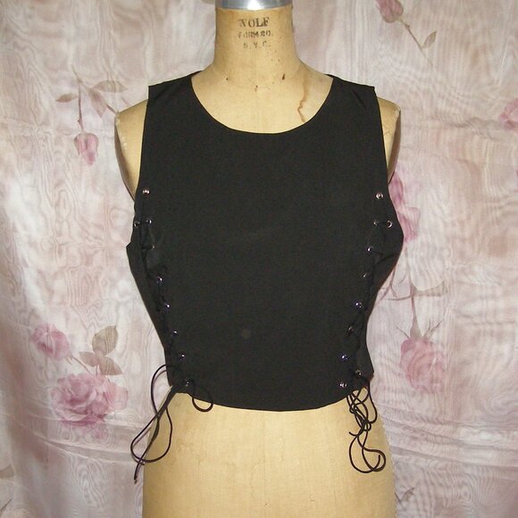 NWT size L 8-10 MUSTARD SEED Lace up crop top - Picture 2 of 9